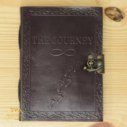 PRASTARA Leather Journal – Small Leather Journals – Vintage Leather Journal for Men & Women – Handmade Leather Notebook – Unlined paper Sketchbook Drawing Journal – 5 x 7 Inch – THE JOURNEY