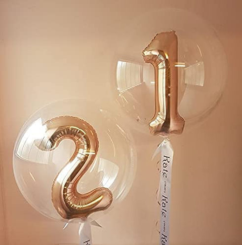 50 Packs BoBo Balloons 20 Inch Clear Balloons For Stuffing Led Light Up Bubble Balloons For Birthday, Wedding, Baby Shower, Bridal Shower Backyard Pool Outdoor Party Decorations