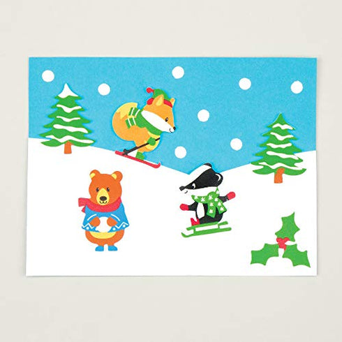 Baker Ross AV453 Winter Woodland Foam Stickers - Pack of 120, Self Adhesives, Perfect for Children to Decorate Collages and Crafts, Ideal for Schools, Craft Groups, Party Crafting, Home