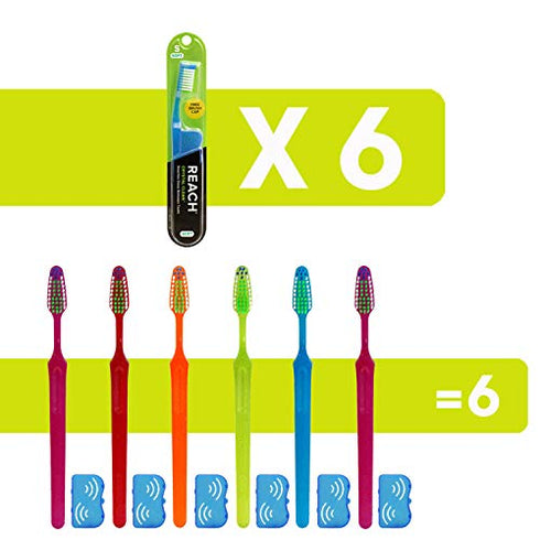 Reach Crystal Clean Toothbrush Soft Bristles, 1 Count (Pack of 6)