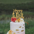Gold Glitter Happy 15th Anniversary Cake Topper for Wedding Anniversary/Anniversary Party/Happy Birthday Party Decorations