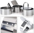 HULISEN Round Cake Ring Mold, Stainless Steel 3 inch Dessert Mousse Molds with Pusher & Lifter Cooking Rings, Tuna Tartare Mold (Include 4 Rings and 1 Pusher)
