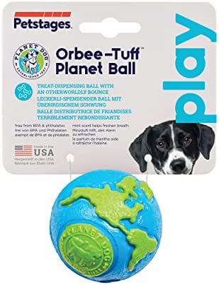 Planet Dog Orbee-Tuff Planet Ball Blue/Green Treat-Dispensing Dog Toy, Small