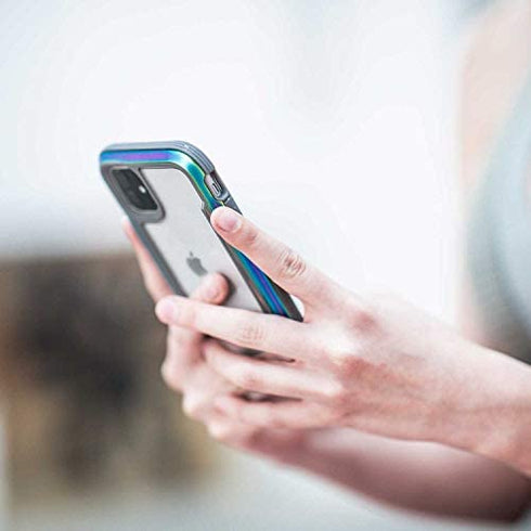 Raptic Shield for iPhone 11 Pro Max Case, Shockproof Protective Clear Case, Military 10ft Drop Tested, Durable Aluminum Frame, Anti-Yellowing Technology Case for iPhone 11 Pro Max, Iridescent