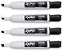 EXPO Magnetic Dry Erase Markers with Eraser, Chisel Tip, Black, 4-Count