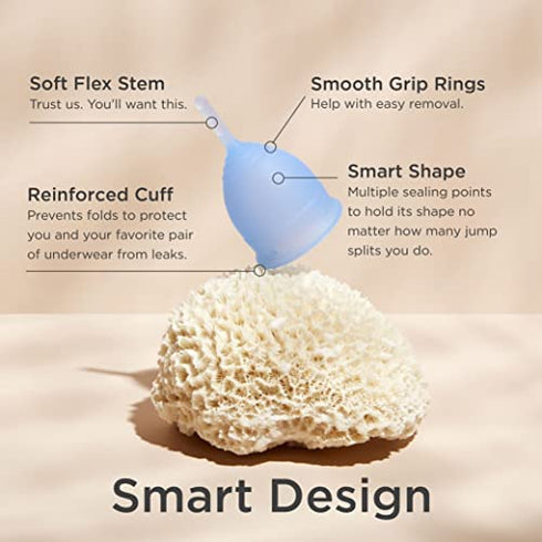 Saalt Menstrual Cup - Premium Design - Most Comfortable Period Cup - #1 Active Cup - Wear for 12 Hours - Soft, Flexible, Reusable Medical-Grade Silicone - Made in USA