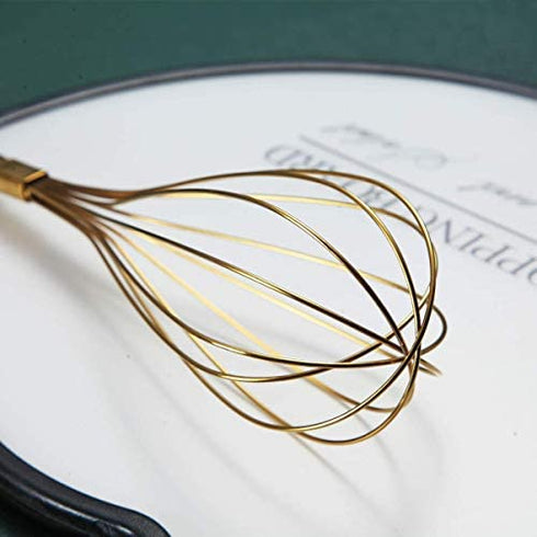 Gold Whisk, Berglander Whisk For Cooking With Titanium Gold Plating, Stainless Steel Balloon Whisk, Sturdy Kitchen Wire Whisk Set for Cooking, Baking, Blending, Beating, Dishwasher Safe, Easy to Clean