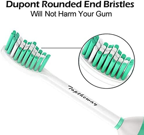 Toptheway Replacement Brush Heads - Compatible with Philips Sonicare E Series Electric Toothbrush HX7022/66, Fit Sonicare Essence, Xtreme, Elite, Advance and CleanCare, 6 Pack for Family