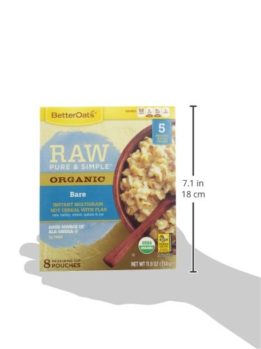Better Oats Organic Bare Instant Multigrain Hot Cereal with Flax 8 ct Box