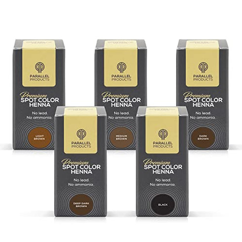 Parallel Products Spot Color Henna Kit - Henna Hair Dye - 3 grams - Tint for Professional Spot Coloring - With Mixing Dish - Covers Grey Hair - Root Touch Up (Black)