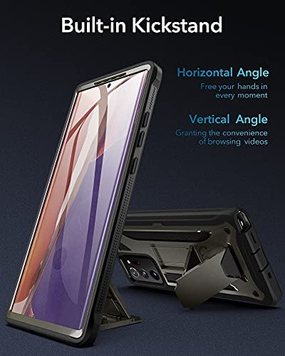 YOUMAKER Samsung Galaxy Note 20 Ultra Case with Built-in Screen Protector & Kickstand Shockproof Full Body Rugged Protective Cover for Galaxy Note 20 Ultra 5G 6.9 inch - Gun
