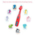 Brusheez® Kid's Electric Toothbrush Set - Soft Bristles, Easy-Press Power Button, Battery Operated, 2 Brush Heads, Animal Cover, Sand Timer, Rinse Cup and Storage Base - Ages 3+ (Pepper The Dino)