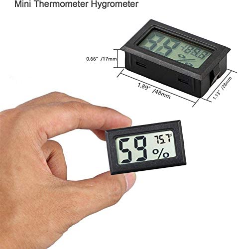 Veanic 4-Pack Mini Digital Electronic Temperature Humidity Meters Gauge Indoor Thermometer Hygrometer LCD Display Fahrenheit (?) for Humidors, Greenhouse, Garden, Cellar, Fridge, Closet