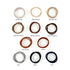 Heliums Gray Skinny Seamless 6mm Medium Hold Soft Nylon Fabric Rolled Ponytail Holders - 18 Hair Ties