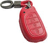 Alegender 4 Buttons Red Leather Smart Key Fob Cover Case Remote Bag Protector Fit for 2016 2017 2018 2019 Hyundai 2020 2021 Tucson Elantra Sonata (NOT FIT Flip/Pop Out/Folding Key)