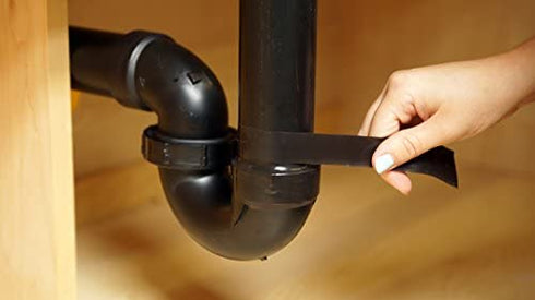 Self-Fusing Silicone Leak Sealing Wrap for Under Sink Drain Pipe - ABS Black