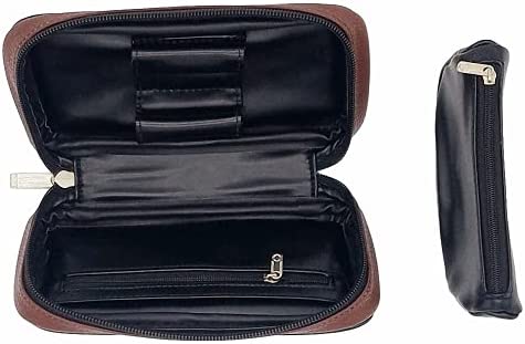 PU Leather Tobacco Smoking Pipe Pouch case/Bag for 2 Tobacco Pipe and Other Accessories-Brown