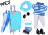 18 Inch Doll Clothes and Accessories Boy Doll Travel Suitcase Set for 18 inch Boy Dolls