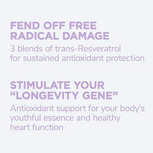 Reserveage, Resveratrol 500 mg, Antioxidant Supplement for Heart and Cellular Health, Supports Healthy Aging, Paleo, Keto, 30 Capsules