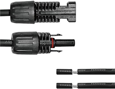 Renogy One Pair of 9In 12AWG Adaptor Kit Solar Cable Wire PV with Female & Male Connectors Connect Solar Panel and Charge Controller