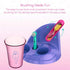 Brusheez® Kid's Electric Toothbrush Set - Soft Bristles, Easy-Press Power Button, Battery Operated, 2 Brush Heads, Animal Cover, Sand Timer, Rinse Cup and Storage Base - Ages 3+ (Prancy the Pony)