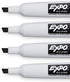 EXPO Magnetic Dry Erase Markers with Eraser, Chisel Tip, Black, 4-Count