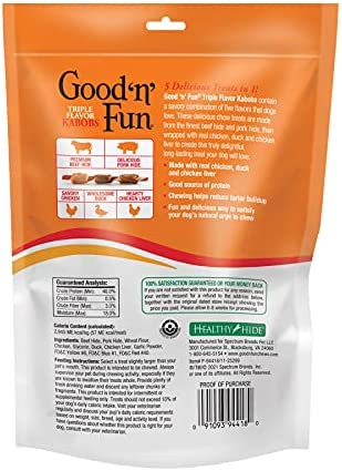 Good'n'Fun Triple Flavor Kabobs 4 Ounces, Snack for All Dogs