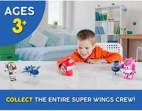 Super Wings - 5'' Transforming Supercharged Crystal Airplane Toys Action Figure | Season 4 | Airplane to Robot | Birthday Gift for 3 4 5 year old Boys and Girls | Toy Plane Vehicle for Preschool Kids