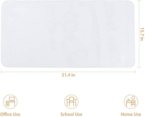 NATRKE Clear PVC Desk Protector Pad, 1.5mm Thick 16 x 32 Inch Transparent Non-Slip Desk Writing Mat for Home, Office