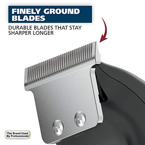 Wahl T-Pro Corded Compact Beard Trimmer with Diamond Finished T Blade for Bump Free Precision Outlining, Detailing, Trimming, and Shaving - Model 9307-300