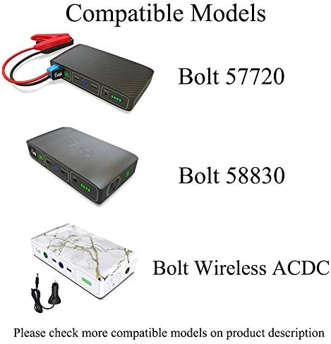 Replacement Halo Bolt Charger Cord, 14V Wall Adapter for Halo Bolt 57720, Halo Bolt 58830, Halo Bolt ACDC Wireless, Bolt Air Portable(126510) Car Jump Starter Charger