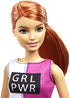 Barbie Fitness Doll, Red-Haired, with Puppy and 9 Accessories, Including Yoga Mat with Strap, Hula Hoop and Weights, Gift for Kids 3 to 7 Years Old