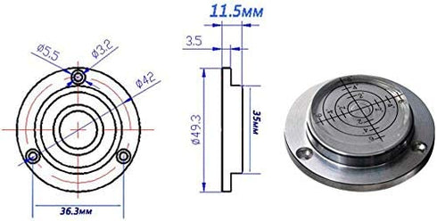 XMLEI Aluminum Alloy universal level Mini Level Round Bubble Spirit Level Diameter 50mm Height 11.5mm?1PCS? (white)
