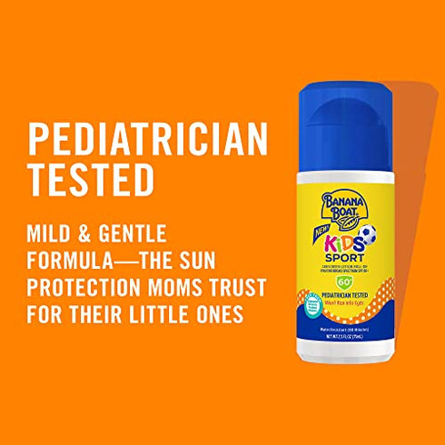 Banana Boat Kids Sport Roll-On Sunscreen Lotion, Broad Spectrum SPF 60+, 2.5 oz.