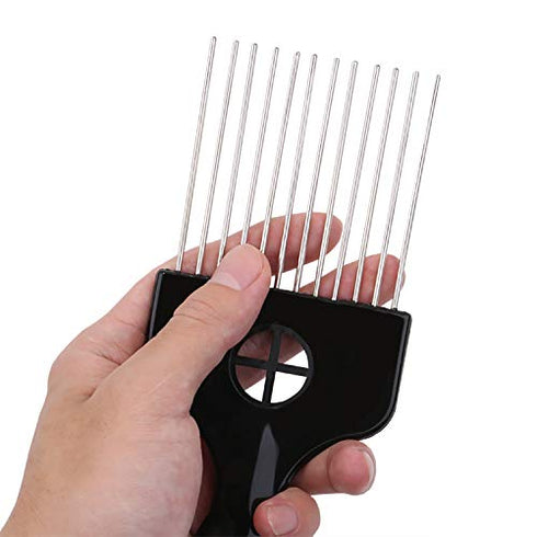 Afro Pick, Hair Pick, Metal Pick Comb, Detangle Wig Braid Hair Styling Comb, Hair Comb Pick(1 pack)
