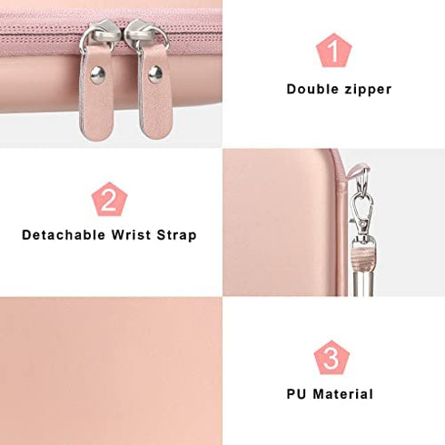 Canboc Hard Case for New Canon Ivy 2 Mini/Canon Ivy Mini/Canon Ivy CLIQ+2 CLIQ 2 CLIQ+ Photo Printer Mobile Wireless Bluetooth Instant Camera Printer, Mesh Bag fit Photo Paper and Cable, Rose Gold