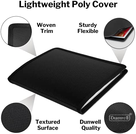 Dunwell 8x10 Photo Album Book - (Black), Art Portfolio Binder for 8 x 10 Pictures, 24 Pocket Display 48 Pages, 10x8 Sheet Protector Folder for Kids Artwork, Autograph, and Prints