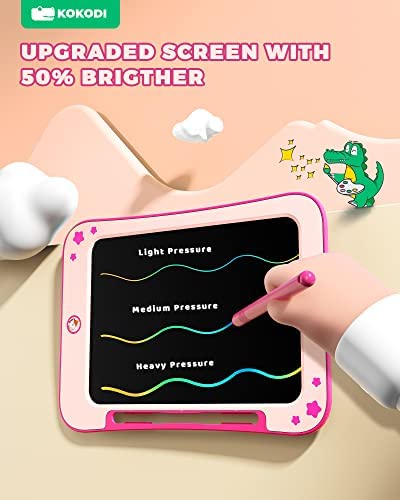 KOKODI Erasable 8.5 Inch LCD Writing Tablet Girls Unicorn Toys 3 4 5 6 7 8 Years Old Birthday Gifts, Reusable Doodle Board Drawing Pad, Educational Travel Learning Game for Toddler Girls Toys 3-6 Age
