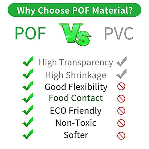 Food Grade Shrink Wrap Bags for Cookies,Cake,100Pcs 6x6 Inch Clear POF Heat Shrink Wrap Bags