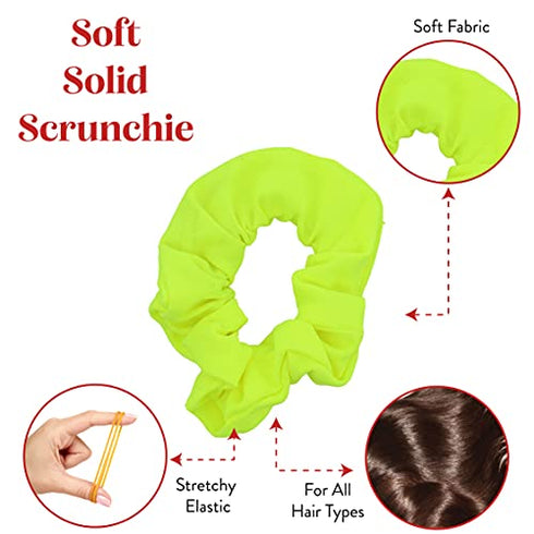 Set of 2 Solid Scrunchies (Neon Yellow)