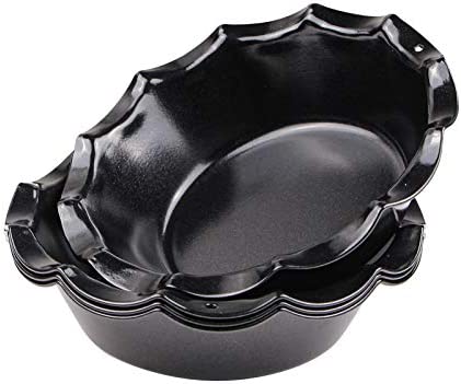 Webake Mini Pie Pan Set of 4, Nonstick 5 Inch Pie Plate Baking Dish with Ruffled Edge, Individual Round Bakeware Pie Tins for Toaster Oven Air Fryer Insta Pot