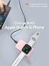 LVFAN 4000mAh Portable Charger for Apple Watch Series 8 7 6 5 4 3 2 1, iWatch Charger Power Bank Wireless Magnetic Battery Pack Travel Keychain Accessories Charger for Apple Watch SE Ultra, Pink