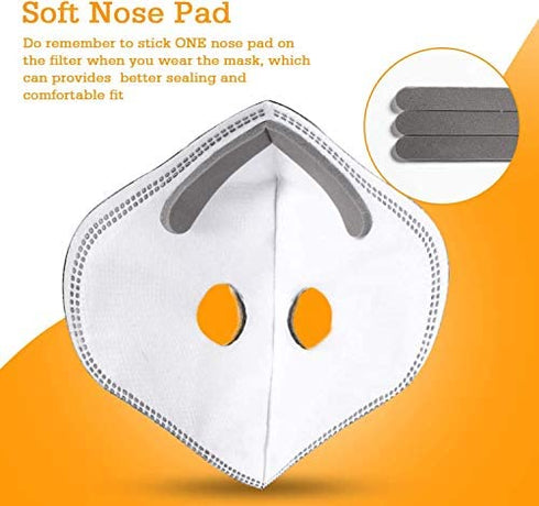 AstroAI Dust Mask Reusable Face Mask 2 Pack with Active Carbon Filters for Woodworking Construction Sanding Gardening Sawing,Grinding