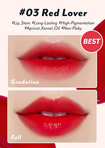 I'M MEME Water Gel Tint - Color Key Ring | Highly-pigmented, Long Lasting, Travel-Friendly, Lip Stain, 03 Red Lover, 0.09 Oz