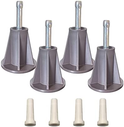 Home's Place Steel Stem Bed Frame Feet to Replace Wheels. Prevent Sliding. Sturdy Bed Frame Feet Replacements with Plastic Inserts. Set of 4