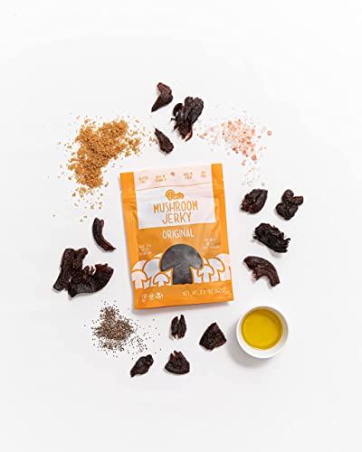 Pan's Mushroom Jerky, Organic, Vegan Snacks, Dried Mushrooms Shitake, Plant based Jerky, Meatless Jerky, Gluten Free, High in Fiber, with Original flavor (2.2 Ounce, Pack of 1)