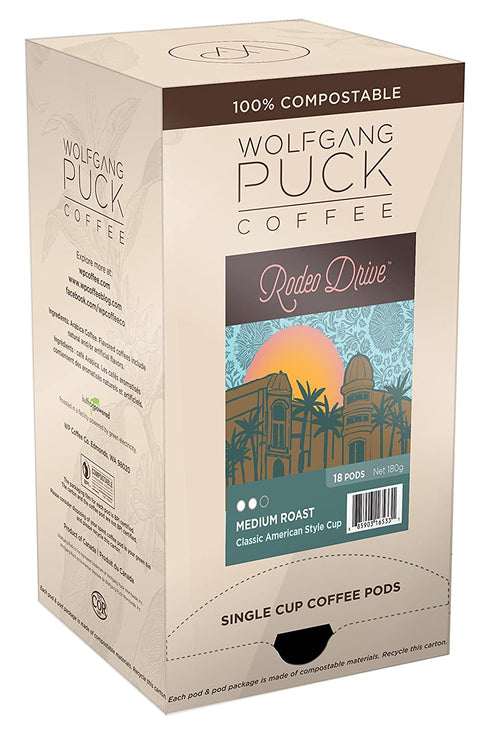 Wolfgang Puck Coffee, Rodeo Dr. Coffee, 9.5 Gram Pods, (Pack of 3)