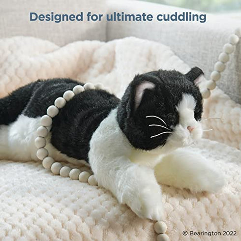 Bearington Domino Plush Stuffed Animal Black and White Tuxedo Cat, Kitten 15 Inch