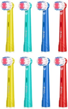 Milos Electric Toothbrush Replacement Heads for Kids Oral B Compatible Pack of 8, Extra Soft Bristles, Fits for Electric Braun brush heads, refill for Vitality Precision Sensitive White, Clean Triumph