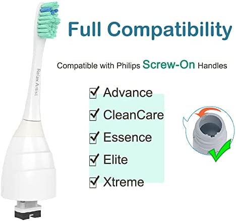 Relax Artist Replacement Toothbrush Heads for Deep Cleaning, Compatible with Phillips Sonicare Electric Tooth Brushes, Fit for E-Series, Essence, Xtreme, Elite, Advance (4 Pack)